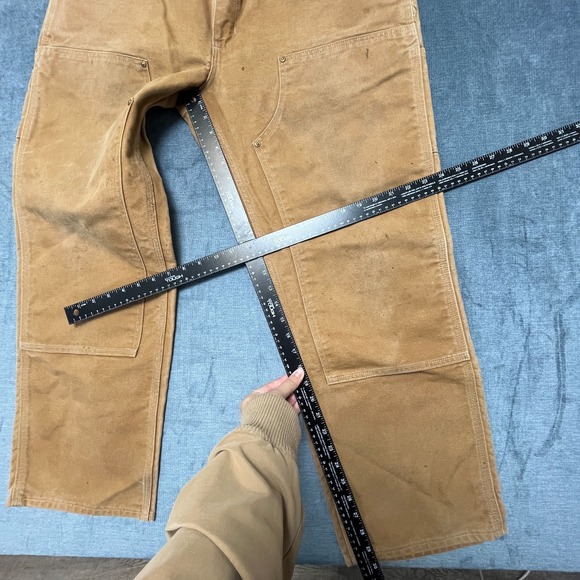 VTG USA Made Double Knee Carhartt Pants Mens 38x30 Brown Straight Leg - Picture 14 of 16